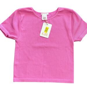 GB Girls Fuschia Ribbed Short Sleeve Top Juniors XS/S NWT